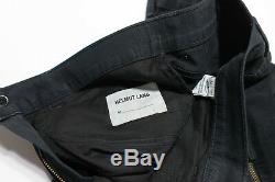 Helmut Lang Mens Black Denim Pants Bondage USA Slim Knee Zipper Pocket size 32