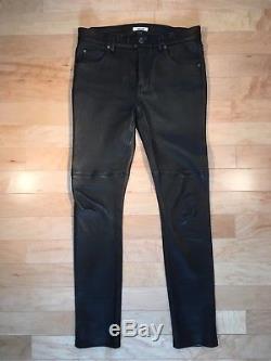 Helmut Lang Mens Leather Pant, Size 30x32, Skinny Fit, Black Lamb Skin