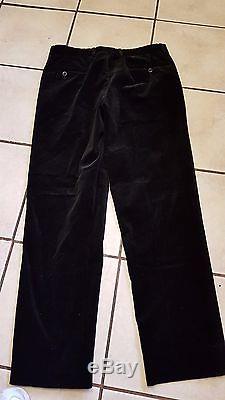 Hermes Black Cotton Corduroy Flat Front Dress or Casual Pants 34/31