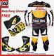 Honda Cbr Yellowithblack Racing Leather Motorcycle Suit Jacket/trouser And Boots