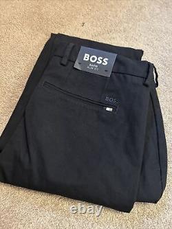 Hugo Boss Kaito 1-Travel 2 Slim-fit Trousers In Black Size 30R 44IT New