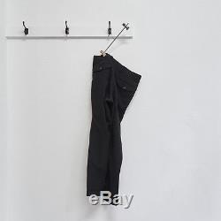 ISSEY MIYAKE MEN black wool pleated cuffed trousers S M