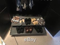 Ikea Pax Black / Brown Large Custom mens Wardrobe With Shoe & Trouser Rail