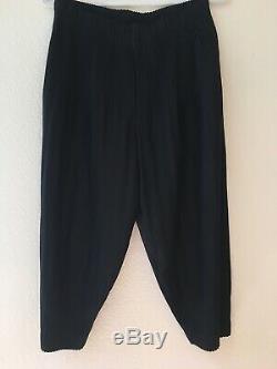 Issey Miyake Homme Plisse Mens Cropped Pleated Pants Size(2) M Black
