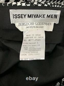 Issey Miyake Mens Black White Optical Illusion Sz L Dress Pants NWT