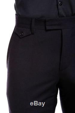 JOHN VARVATOS'JVD370-ASDL' Austin Black Wool Straight Leg Trousers RRP £395.00