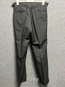 Jaeger Regular Fit Wool Mohair Tuxedo Trousers Black 32L TD111 PP 09