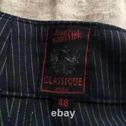 Jean Paul Gaultier Hakama Wrapped Wide Pants Genuine Black Rare Mens 48 Wool F/s