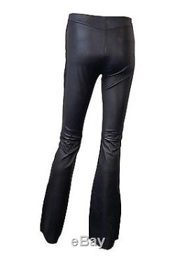 Jean-claude Jitrois Vintage Black Leather Flared Trousers (xs)
