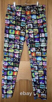 Jeremy Scott Rare TV Screen Colour Print Black Jeans Trousers 34 Waist