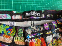 Jeremy Scott Rare TV Screen Colour Print Black Jeans Trousers 34 Waist