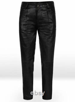 Jim Morrison Jeans Pants trousers premium quality Cow Plain Leather