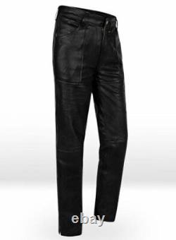 Jim Morrison Premium Quality Cow Plain Leather Pants