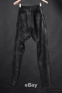 Julius 7 waxed effect paneled structured trousers 2015-2016 AW collection Julius