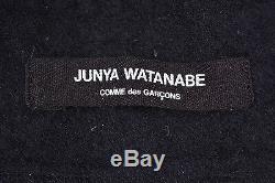 Junya Watanabe x Comme des Garcons JAPAN Black Tweed Wool Frayed Flannel Pants M