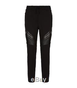 Just Cavalli Black Biker Zip Panel Joggers Sweat Pants Track Bottoms M £299
