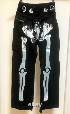 KAPITAL skeleton bone sweatpants love and peace black size 0 new