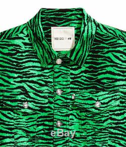 KENZO x H&M Tiger Embroidered Romper Jumpsuit Boiler Suit S Stripe Black Green