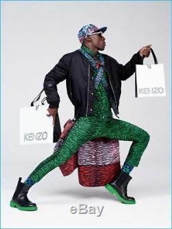 KENZO x H&M Tiger Embroidered Romper Jumpsuit Boiler Suit S Stripe Black Green