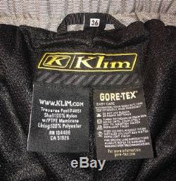 Klim Mens Black Gray GORE-TEX Motorcycle Pants Size 36