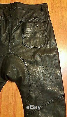 LAMARQUE collection black leather drop crotch pants