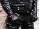 Langlitz Black Leather Pants Trousers (long Leg Zip) Bluf Biker Cop W34-35 L33