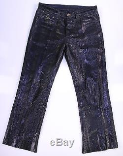 LORDS Los Angeles Handmade Black Python Snakeskin Jeans Pants 32