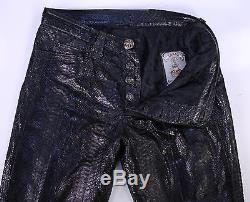 LORDS Los Angeles Handmade Black Python Snakeskin Jeans Pants 32