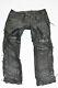 Louis Lace Up Men's Leather Biker Motorcycle Black Trousers Pants Size W43 L34
