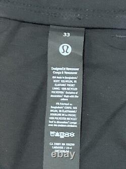 LULULEMON Men's Slim-Fit Tapered Twill Trouser Size 33/32-34 Inseam NWT Black