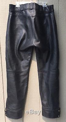Langlitz Leathers Heavy Black Goatskin Motorcycle Pants 38x34