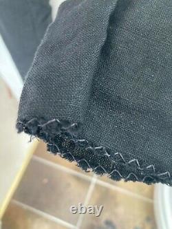 Layer 0 artisanal handmade size 46 Black Linen mens slim trousers