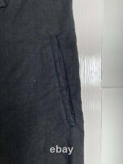 Layer 0 artisanal handmade size 46 Black Linen mens slim trousers