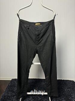 Layer-0 men's black SSM 23-35 linen slim pants size IT 48 check measurements