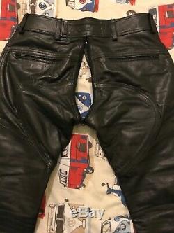 Leather Trousers Full Zip Front To Rear 2 Way Jeans Pants 34 Fetish