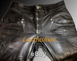 Leather pants black new Designer leather pants trousers inside LEATHER LINING