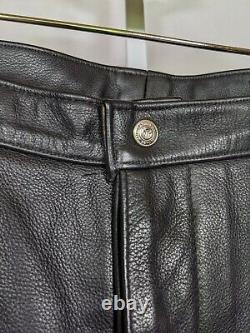 Leatherman NYC Heavy Duty Lace-up Black Leather Pants 33 Waist