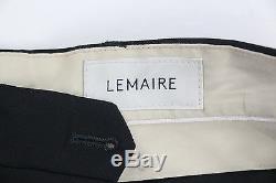 Lemaire Mens Black Virgin Wool Pleated Pants Trousers Size 48 US 32 x 31