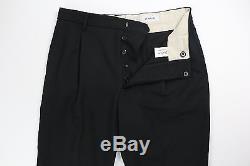 Lemaire Mens Black Virgin Wool Pleated Pants Trousers Size 48 US 32 x 31 $467