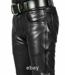 Levi 501 Leather Jeans Mens Black Leather Pants/Trousers