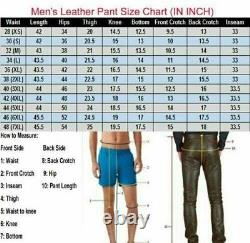 Levi 501 Leather Jeans Mens Black Leather Pants/Trousers