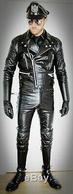 Lewis Leathers Aviakit Breeches Quilted Leather Biker Trousers / Pants 32 BLUF