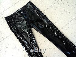 Lip Service Side-Laced PVC Black Pants SIZE 30 fetish punk goth