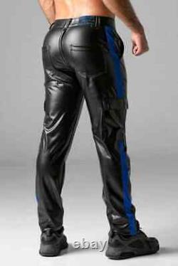 Locker Gear Mens Sexy Front + Rear Zip Fetish Leatherette Cargo Sporty Pants