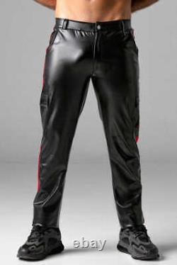 Locker Gear Mens Sexy Front + Rear Zip Fetish Leatherette Cargo Sporty Pants