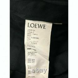 Loewe Jonathan Anderson Black Wool Wide Straight Leg Pleated Tailored Trousers