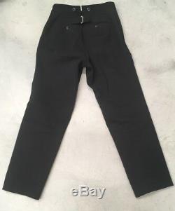 MARGARET HOWELL AW17 Off Black Canvas Cinch Trouser S/30 50s Chino Heavy Cotton