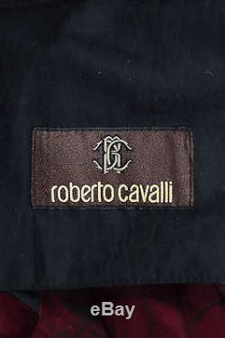 MENS Roberto Cavalli Maroon Black Velvet Alligator Print Trousers SZ 50