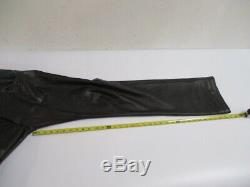 MR. S LEATHER San Francisco Black Leather Button Fly Pants Jeans Size 36 X 34
