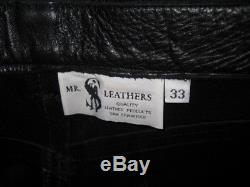 MR. S Leathers San Francisco Black Leather Pants Jeans Tag Size 33
